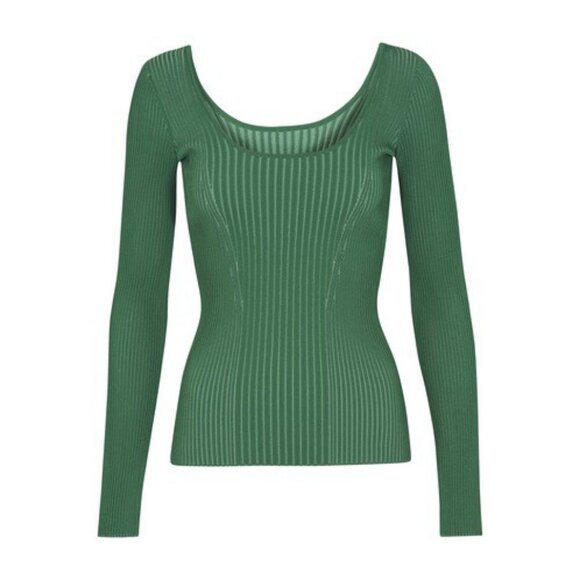 Sportmax MaxMara Scoop Neck Ribbed Knit Top Size L - Picture 4 of 14